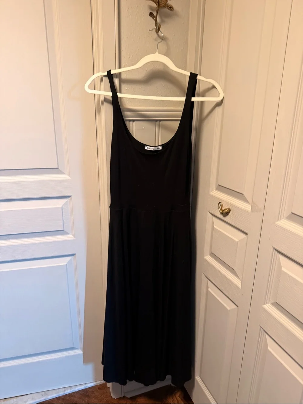Reformation Rou Black Scoop-Neck Midi Dress, S - Picture 3 of 5
